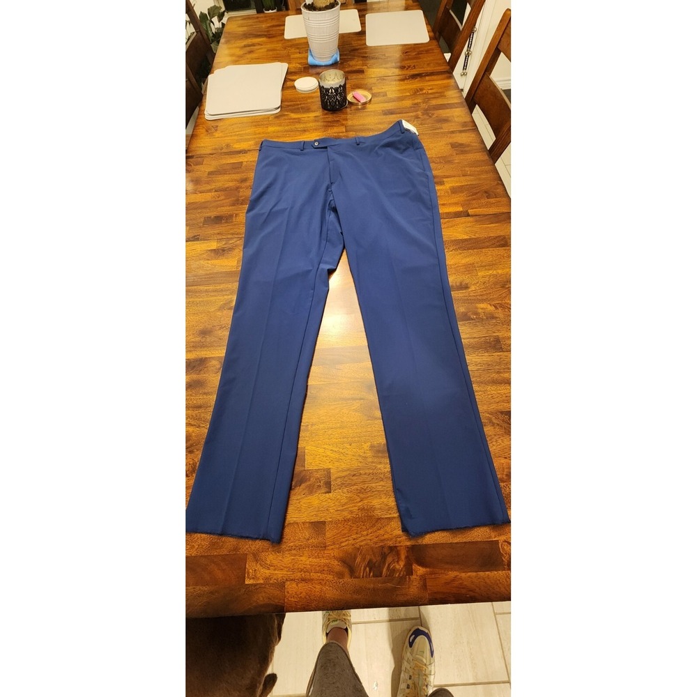 Hart Schaffner‎ Marx 46R Blue Stretch Dress Pants New York Fit Unhemmed Nwt Bin8